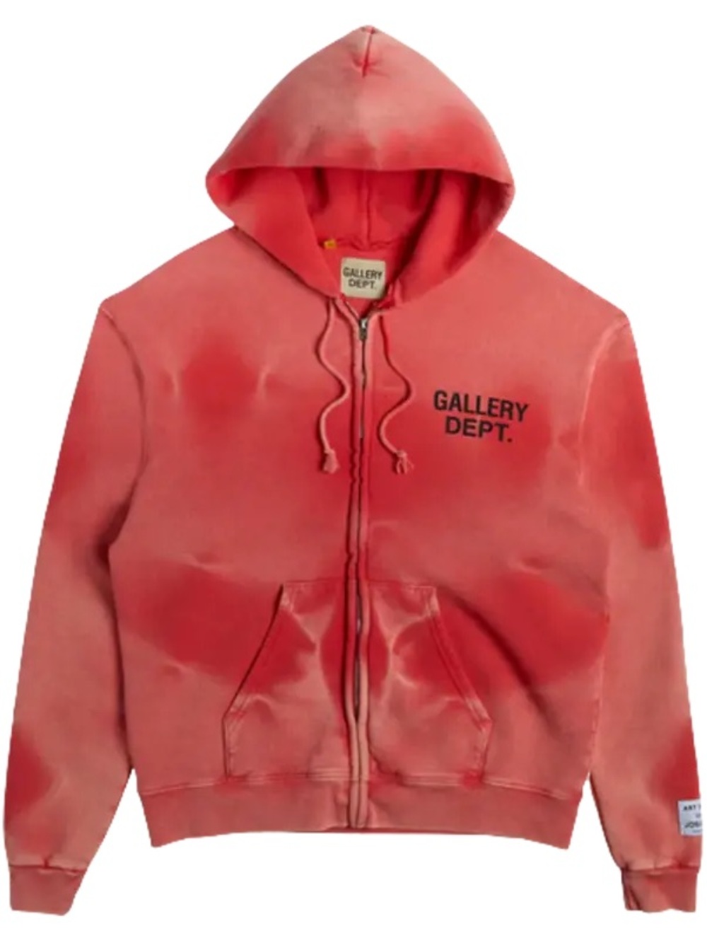 Gallery Dept Pink Zip-Up Hoodie with Black Logo